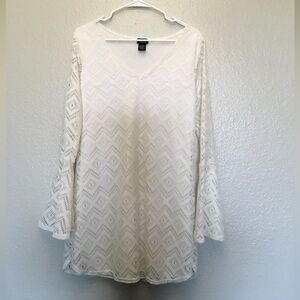 Rue21 White Textured Eyelet Dress Medium